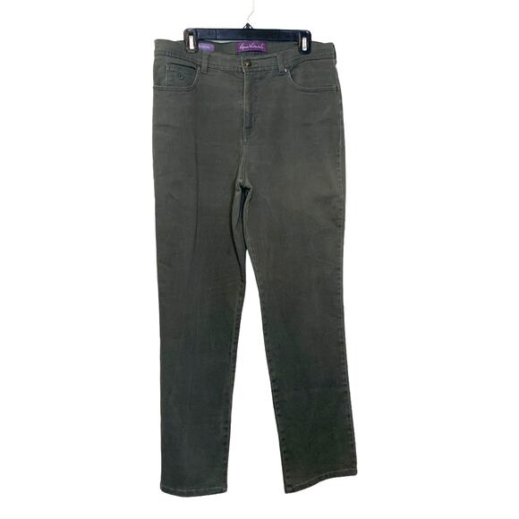 Gloria Venderbilt military green straight legs jeans size 14 - Picture 1 of 7
